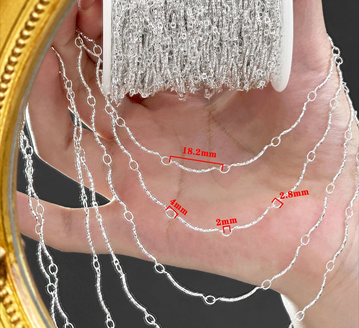 Floral Curved Bar Chain – 10 Meters