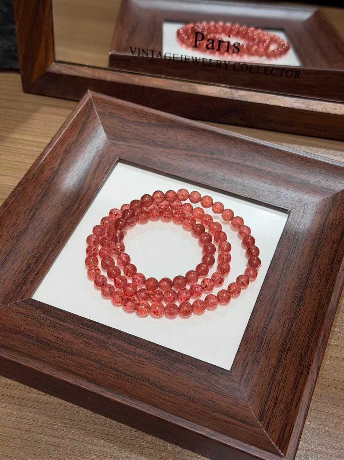 Strawberry Quartz Triple-Wrap Bracelet – 6mm+