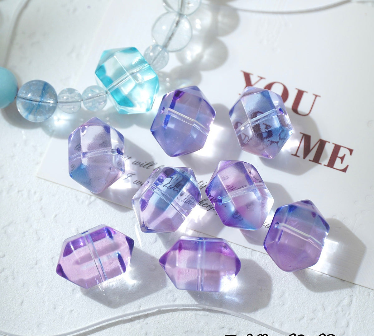Hexagonal Glazed Beads