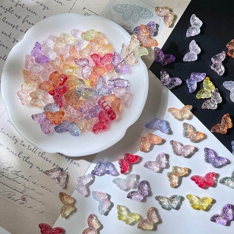 Glass Butterfly Beads with Straight Holes