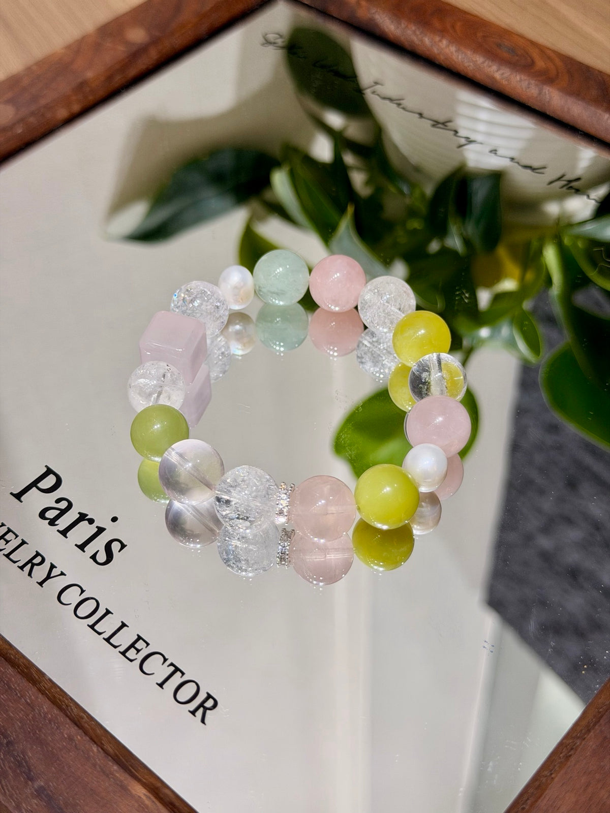 Spring Orchard Bracelet on mirror tray