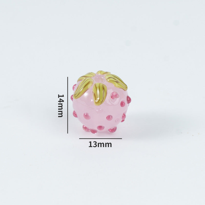 Cute Strawberry Lampwork Glass Beads