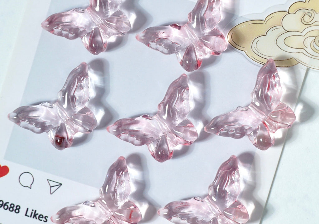 Glazed Engraved 3D Butterfly Beads (Vertical Hole)