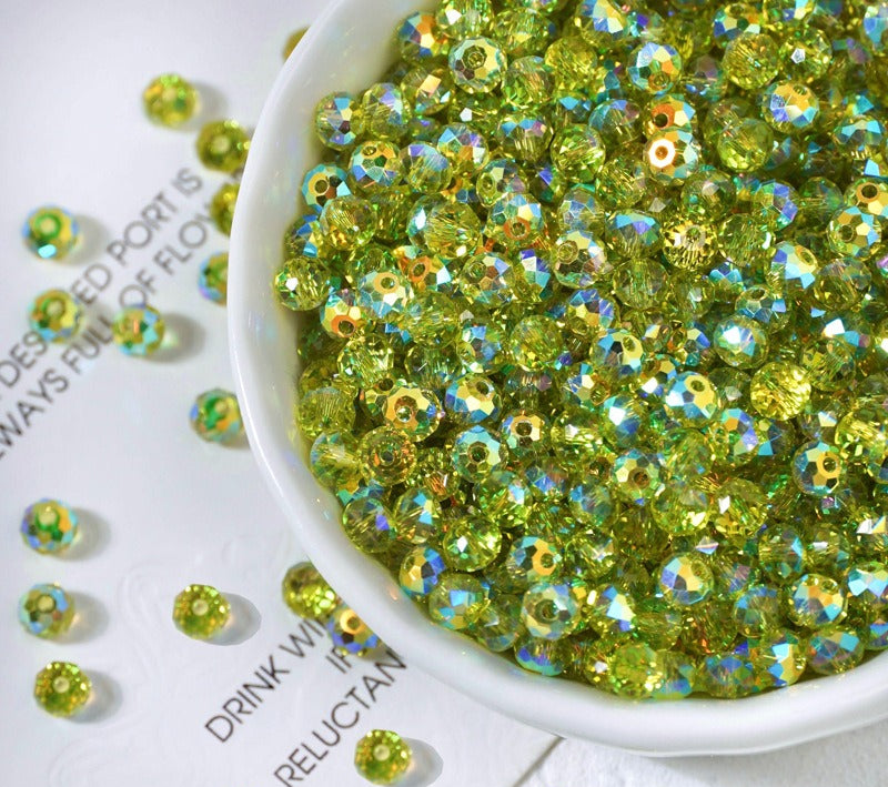Faceted Crystal-Style Rondelle Beads
