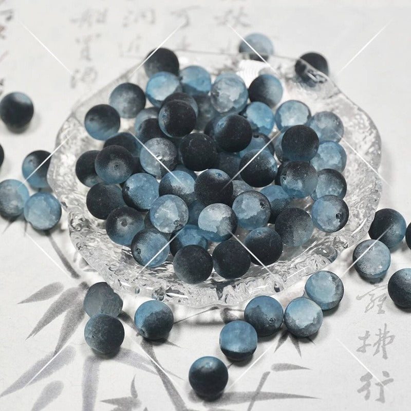 Frosted Moonlight Jade-Style Glass Beads