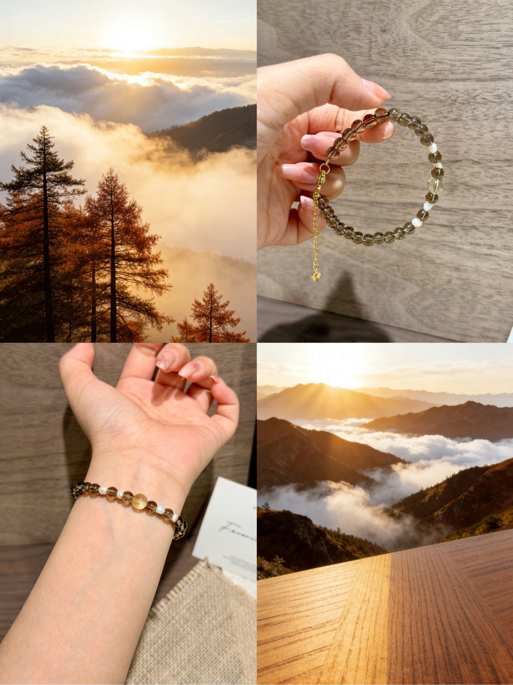 Smoky Quartz, Citrine & Freshwater Pearl Bracelet