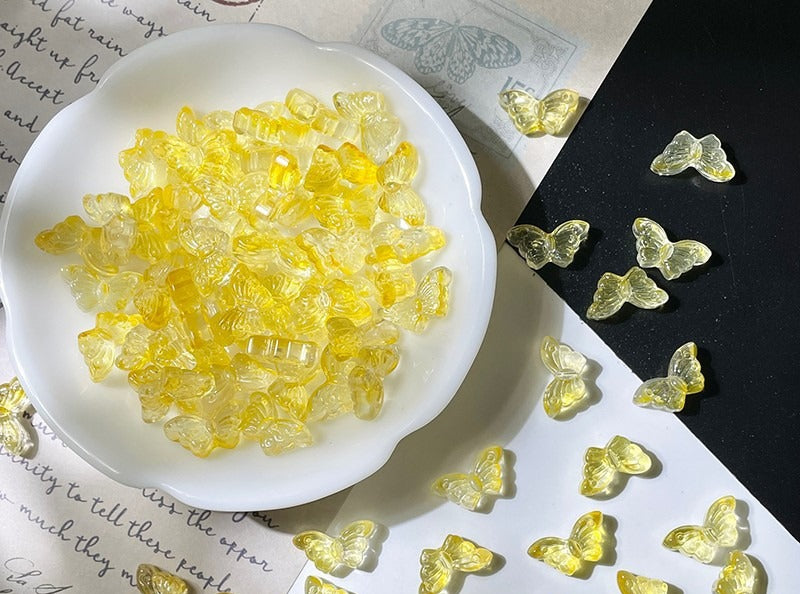 Glass Butterfly Beads with Straight Holes