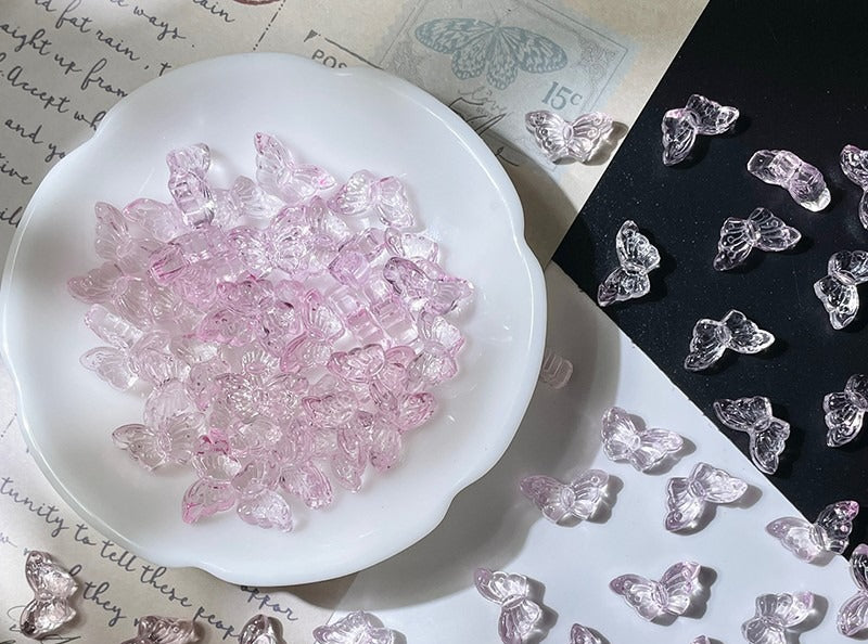 Glass Butterfly Beads with Straight Holes