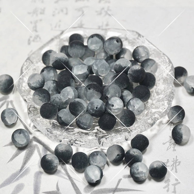 Frosted Moonlight Jade-Style Glass Beads