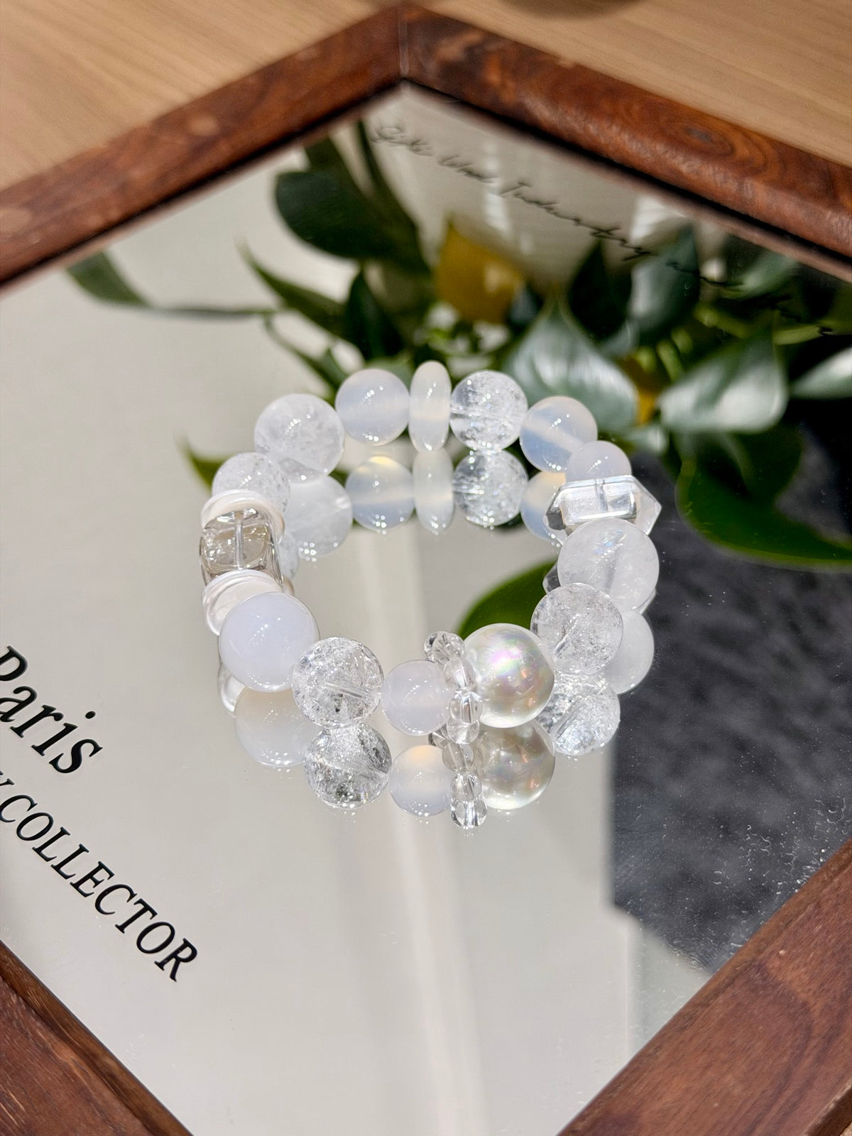 Gray Isle Agate Bracelet on mirror tray