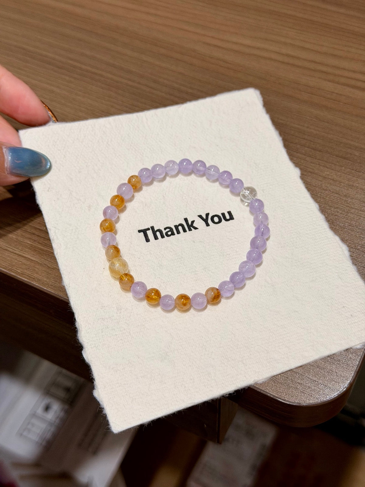 Lavender Amethyst & Citrine Bracelet full strand