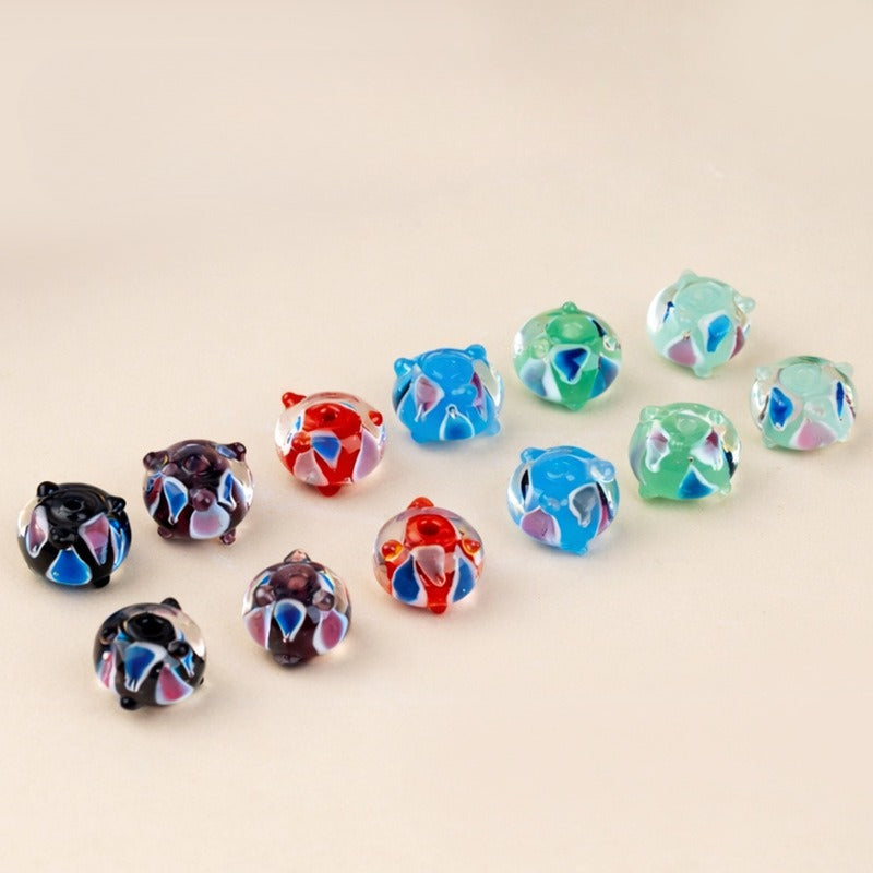 Handmade 3D Two-Tone Teardrop Lampwork Glass Beads