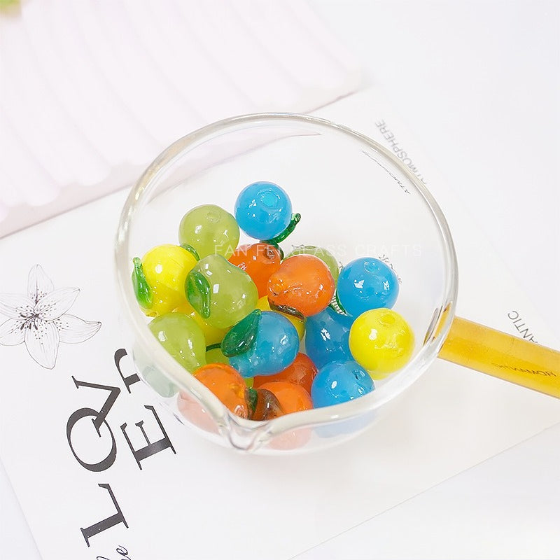 Cute Chubby Pear Glazed Beads