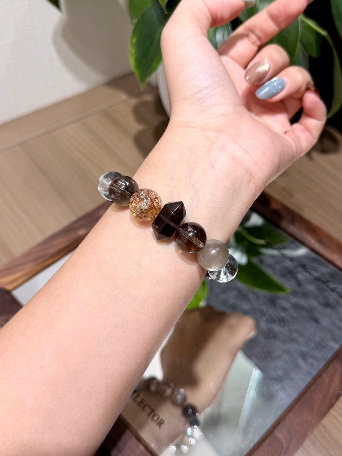 Smoky Quartz Multi-Stone Bracelet worn on wrist