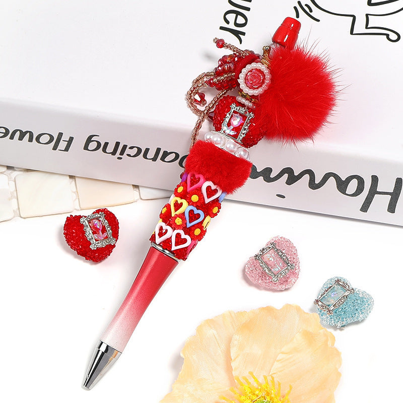 Rose Heart Rhinestone Ball Beads – Decorative Floral Accent Beads for DIY Bracelets, Beadable Pens & Jewelry Making