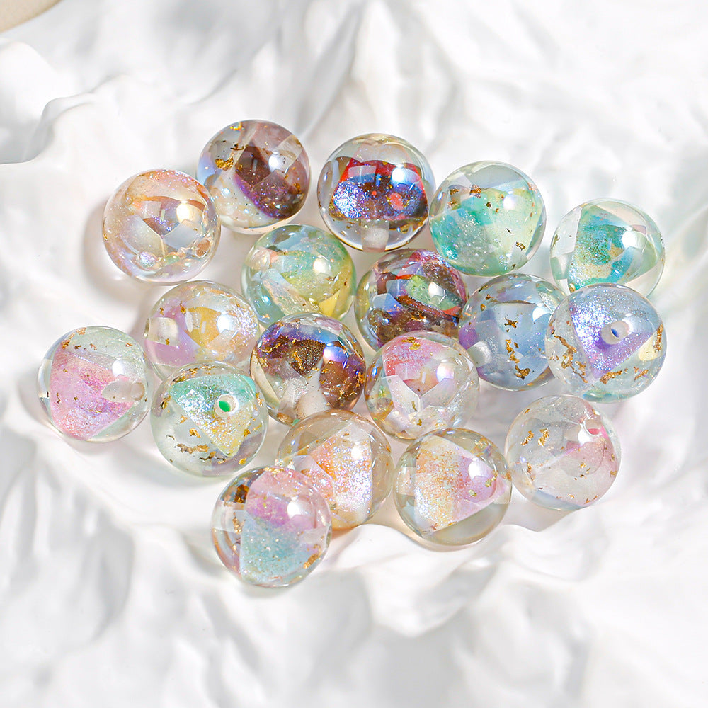 Pile of high-transparency faceted resin focal beads in assorted colors