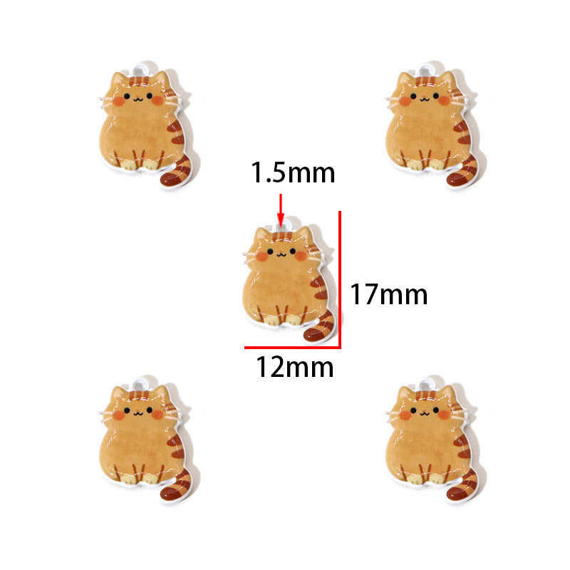 Cute Painted Cat Charms – Colorful Cartoon Cat Pendants for DIY Bracelets, Necklaces, Earrings & Hair Accessories