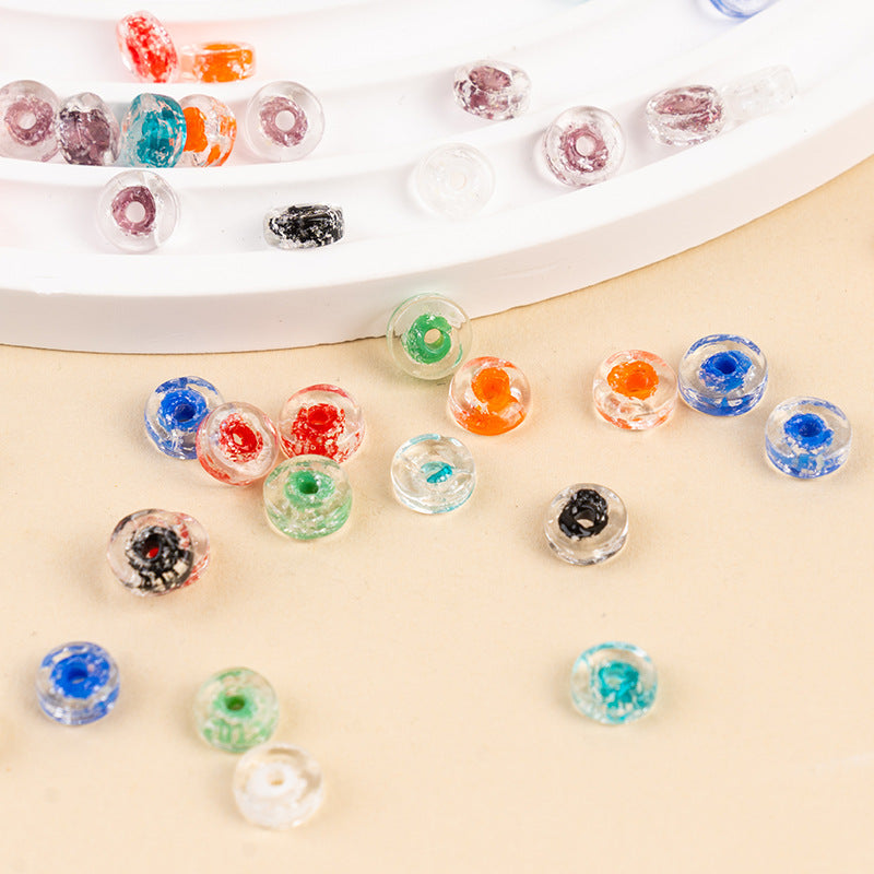 Colorful Powder-Glazed Flat Spacer Beads