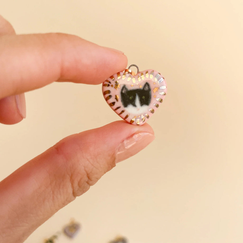 18K Gold-Plated Colorful Heart Pendant Charms