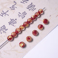 Gold & Silver Foil Glazed Round Beads
