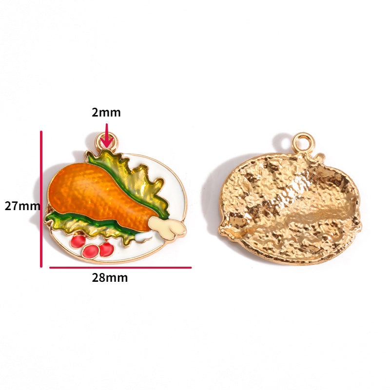 Thanksgiving Turkey Alloy Charms – Colorful Fall Holiday Enamel-Style Pendants for DIY Bracelets, Keychains & Jewelry Making