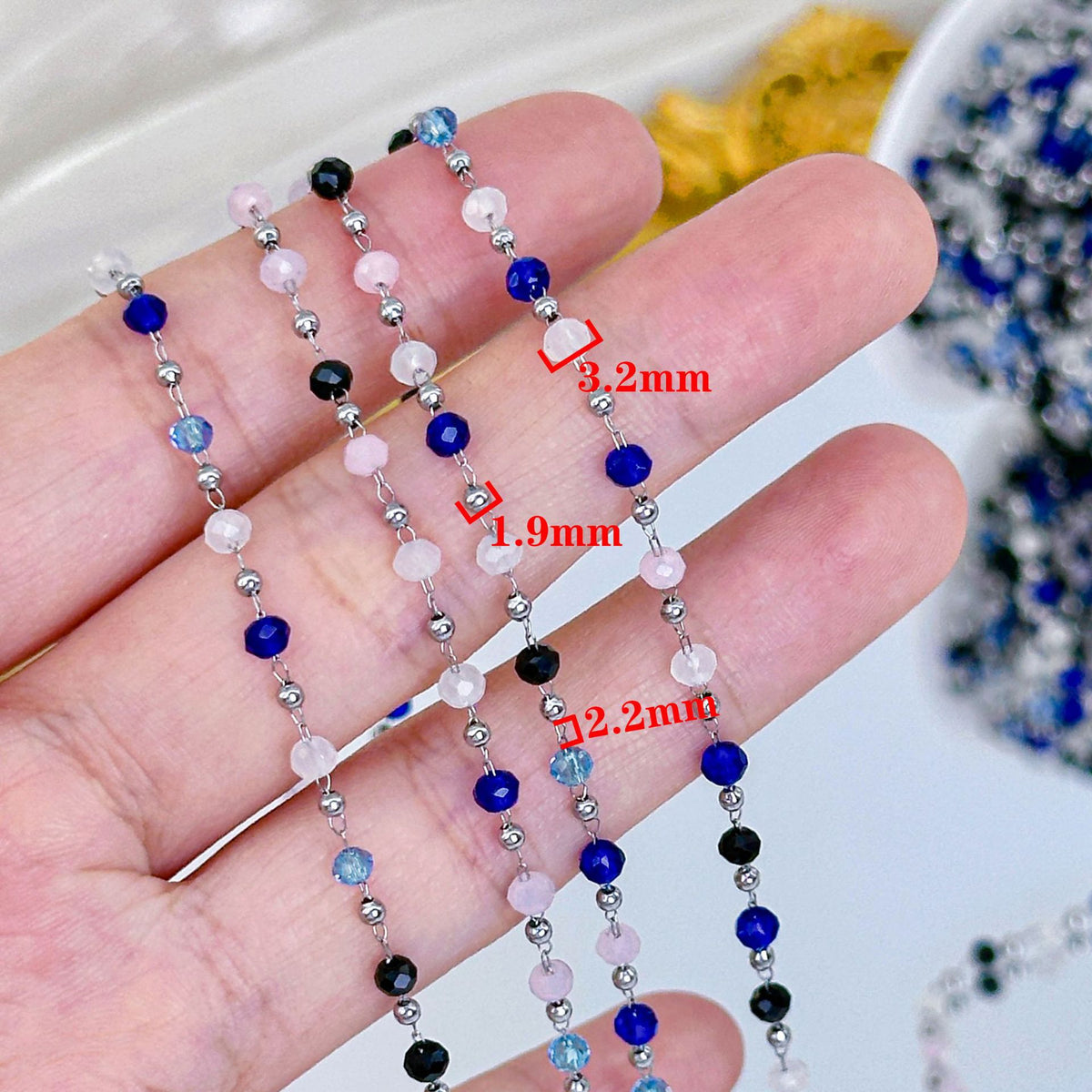 Sapphire Fringe Chain – 18 Meters