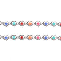 Stainless Steel Enamel Heart-Link Chain