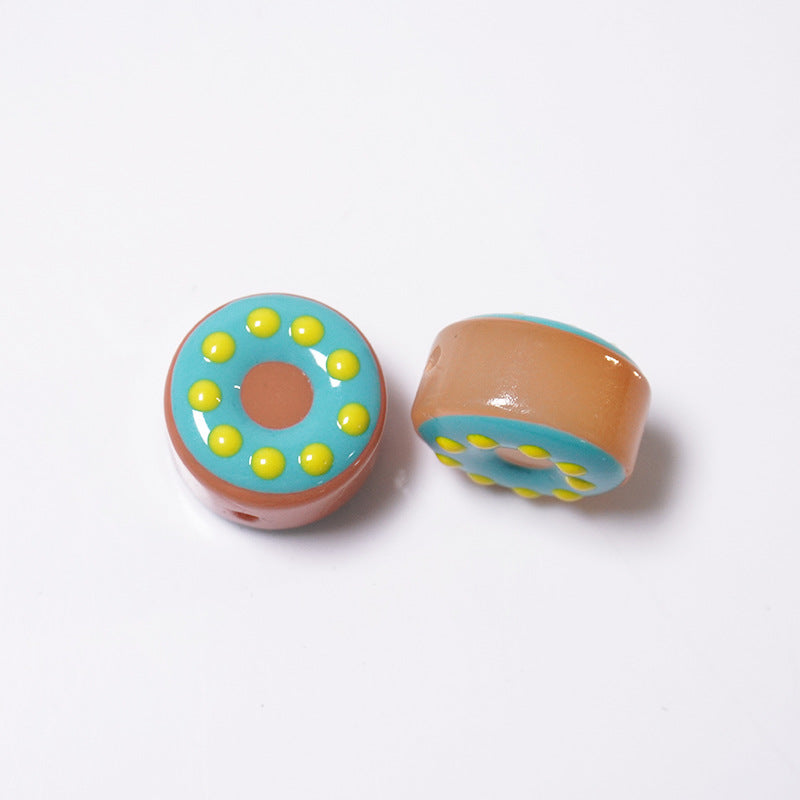 Cute Colorful Donut Glass Beads