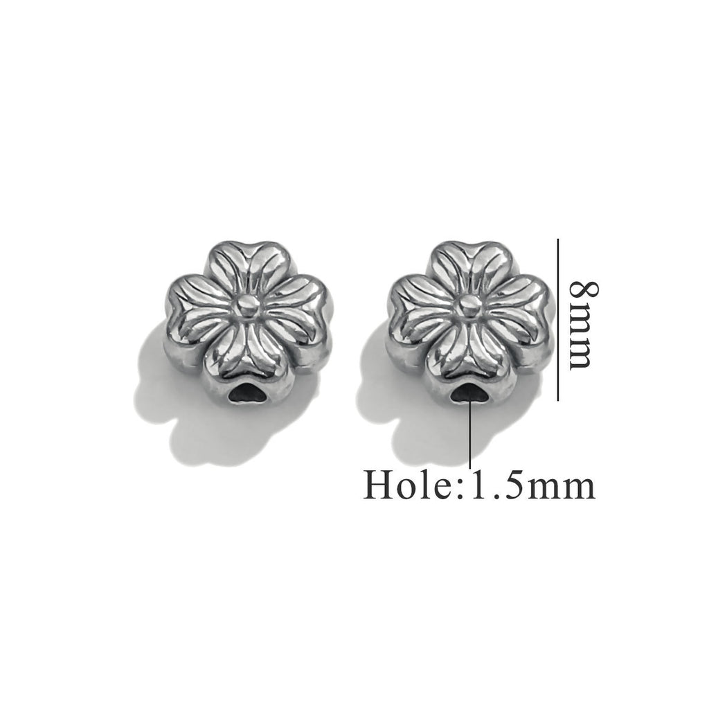 Lavender Flower Stainless Steel Spacer Beads