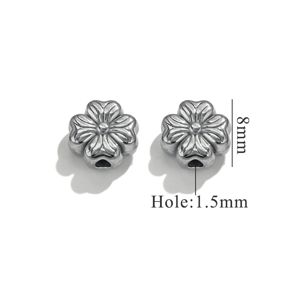 Lavender Flower Stainless Steel Spacer Beads