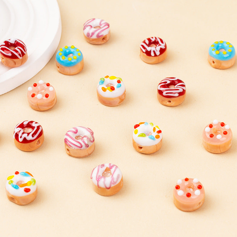 Cute Colorful Donut Glass Beads