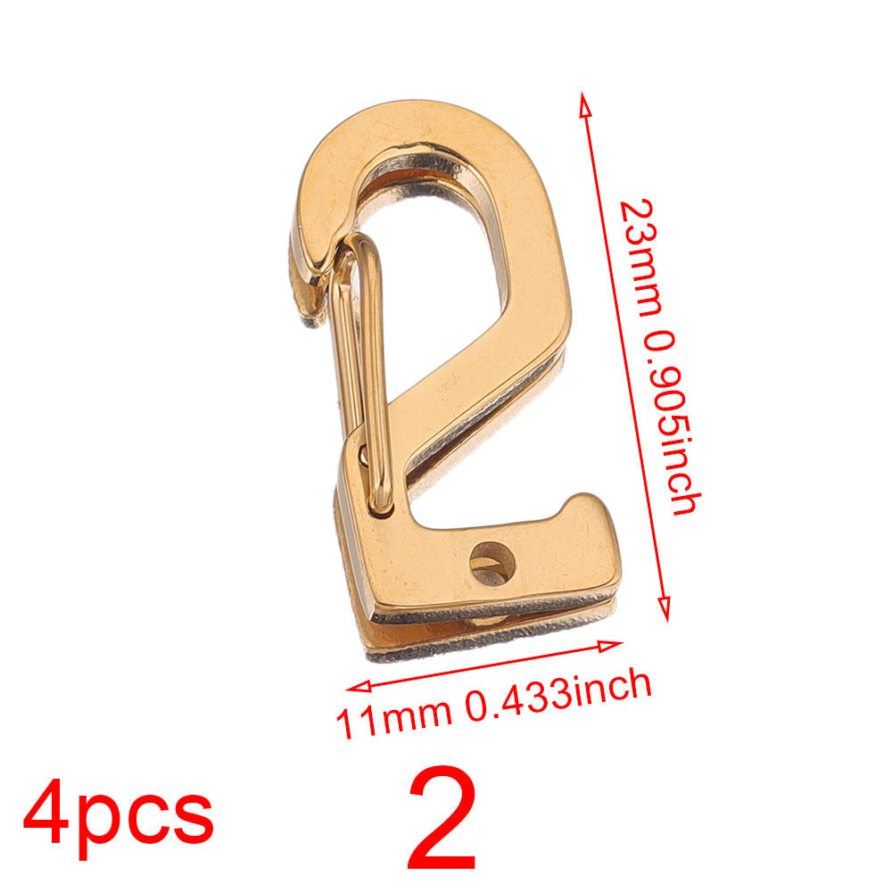 Stainless Steel Number Lobster Clasp Charms 4pc