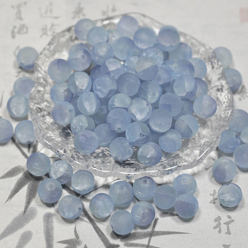 Frosted Moonlight Jade-Style Glass Beads