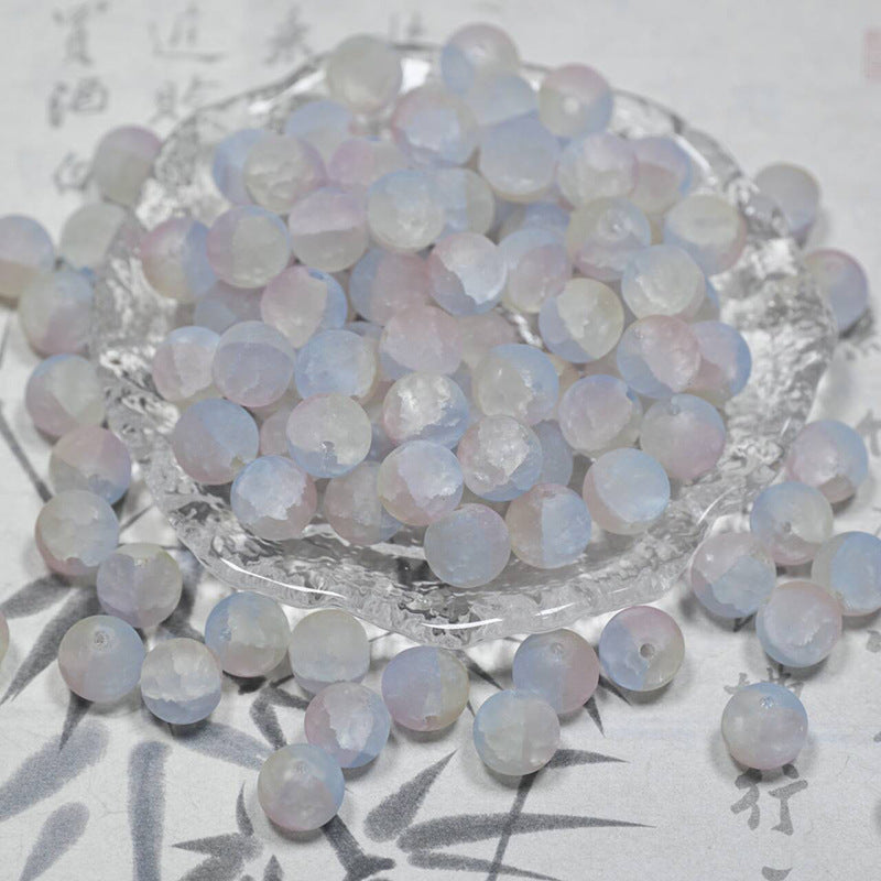 Frosted Moonlight Jade-Style Glass Beads
