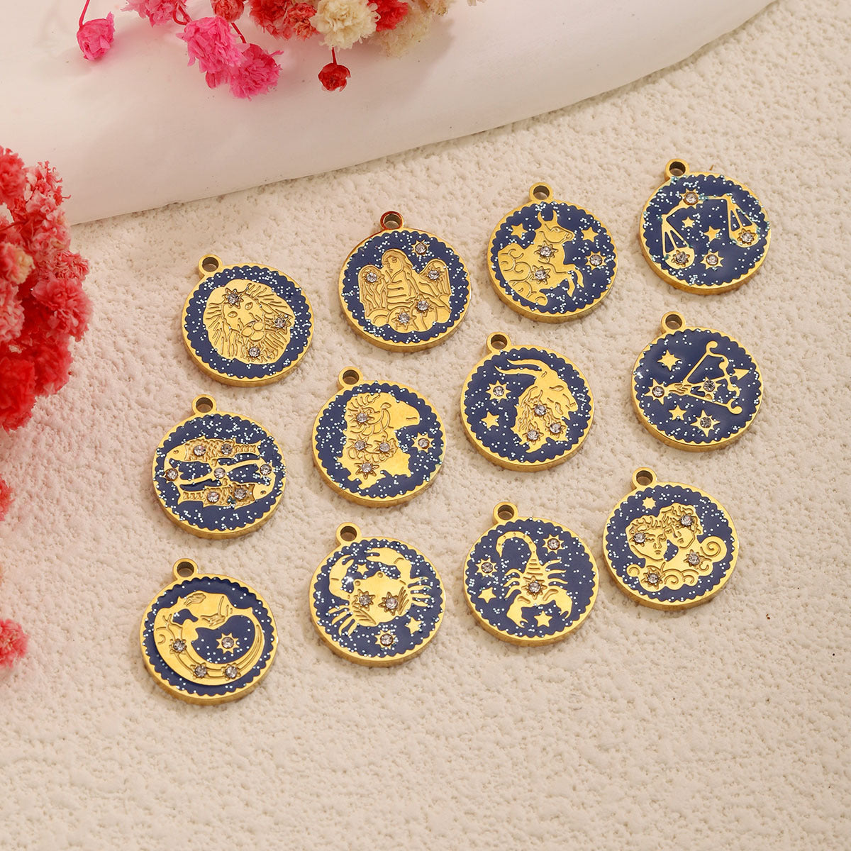 12 Zodiac Constellation Charms