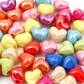 Bright Color Acrylic Heart Beads – Solid Color Side-Hole Love Beads for DIY Bracelets, Necklaces & Jewelry Making