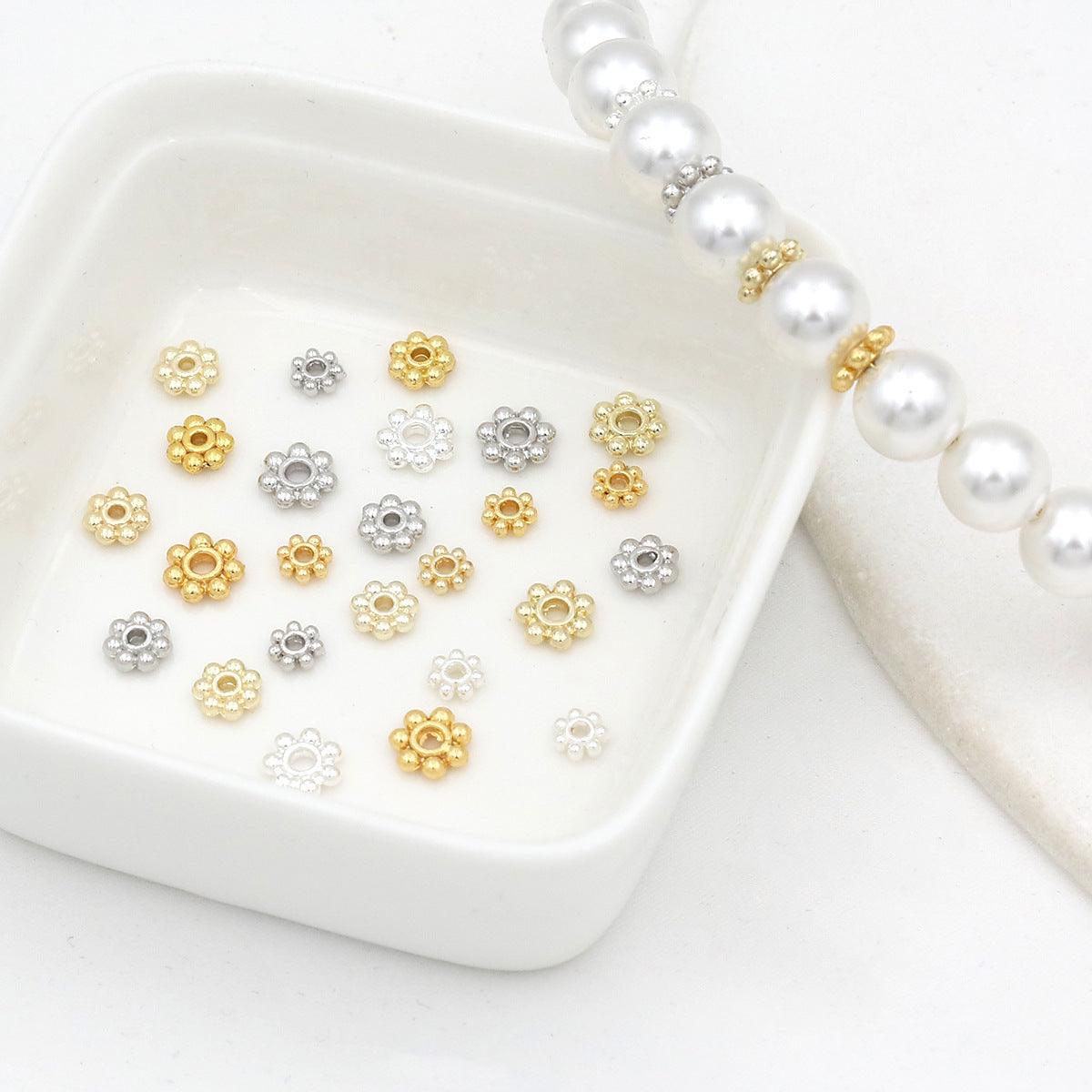 Gold Snowflake Gear Spacer Beads