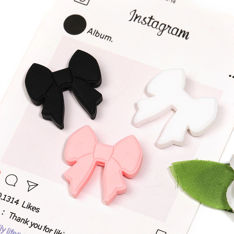 Cute Bow Silicone Beads – Soft Bow-Shaped Rubber Beads for DIY Beadable Pens, Hair Clips, Headbands & Craft Accessories