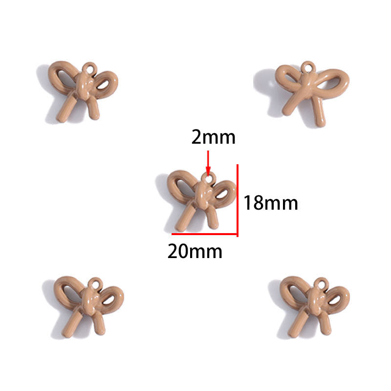 Colorful Painted Alloy Bow Charms – Fashion Ribbon Pendants for DIY Earrings, Necklaces, Hair Accessories & Jewelry Making