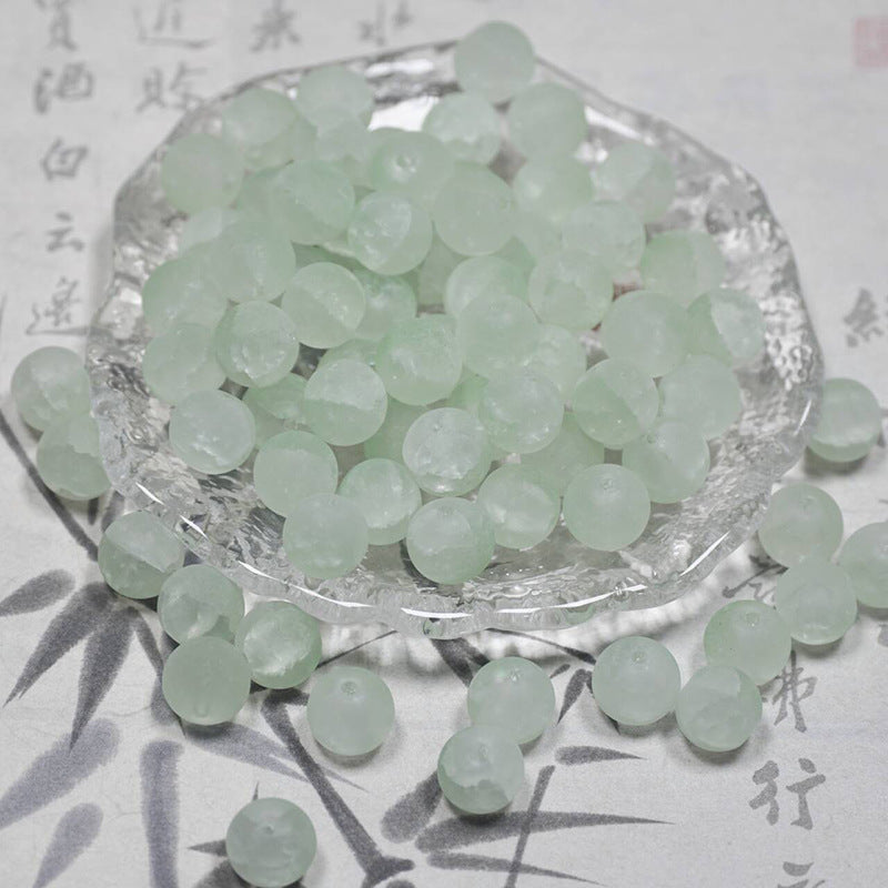 Frosted Moonlight Jade-Style Glass Beads