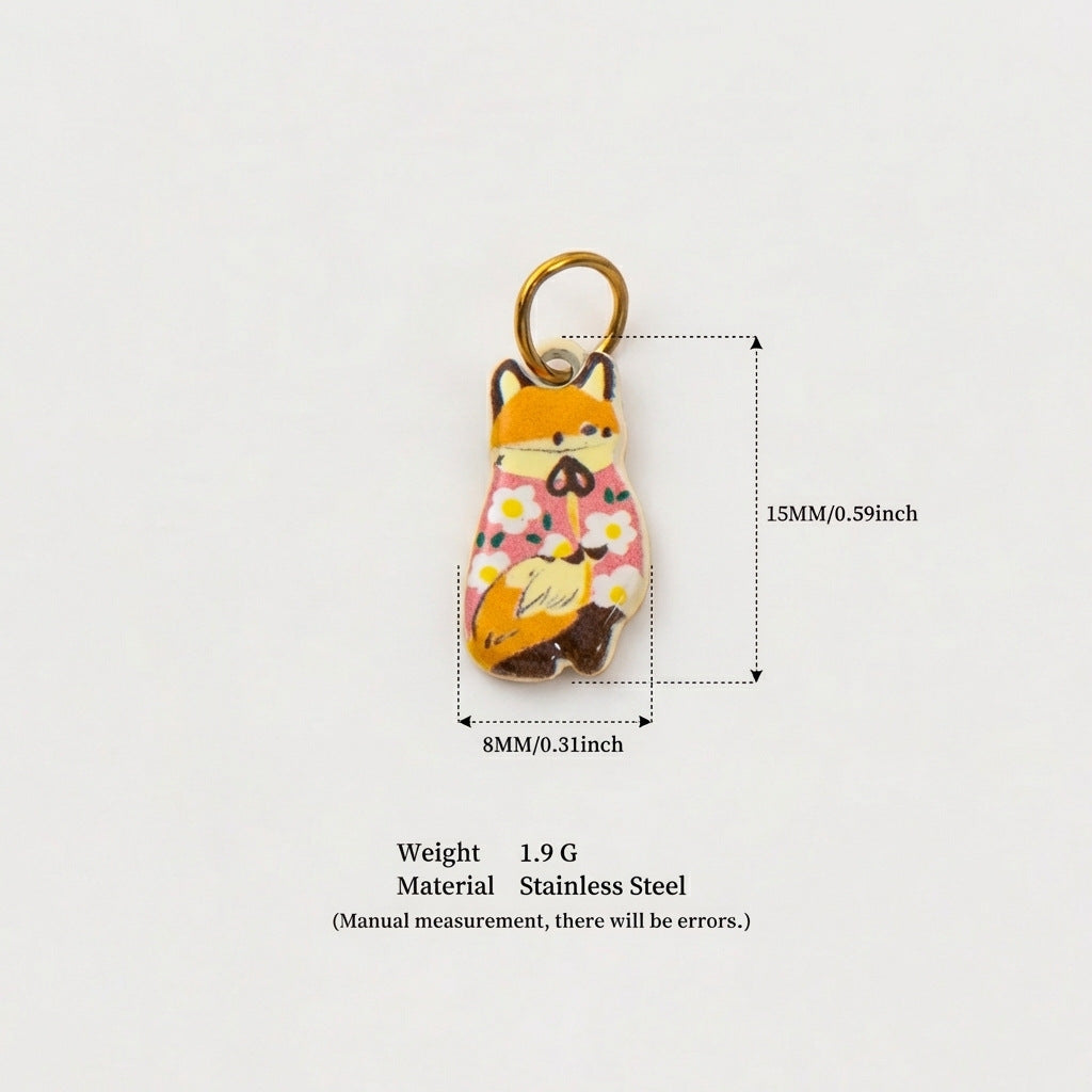 Colorful Stainless Steel Animal Pendant Charms