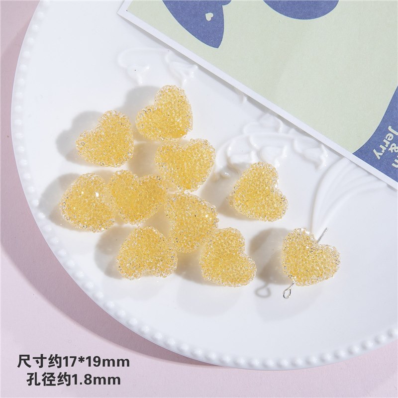 Candy Sugar Peach Heart Beads