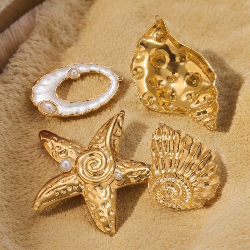 Ocean-Inspired Gold-Tone Pendant Charms