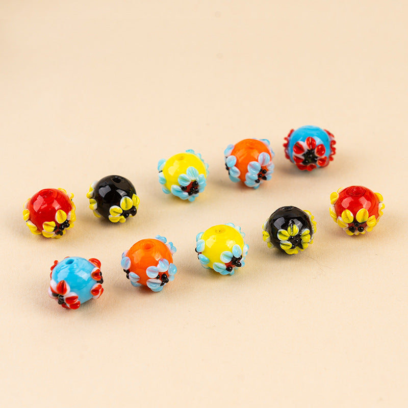 Handmade Lampwork Glass Flower Beads