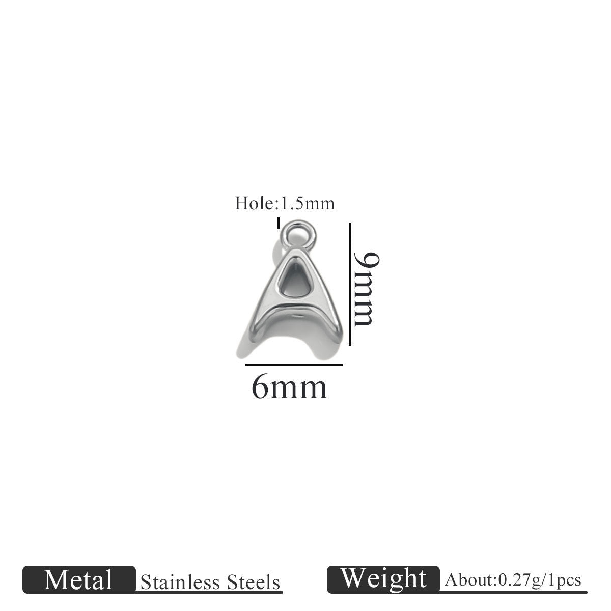Mini A–Z Stainless Steel Round Letter Charms 10pcs
