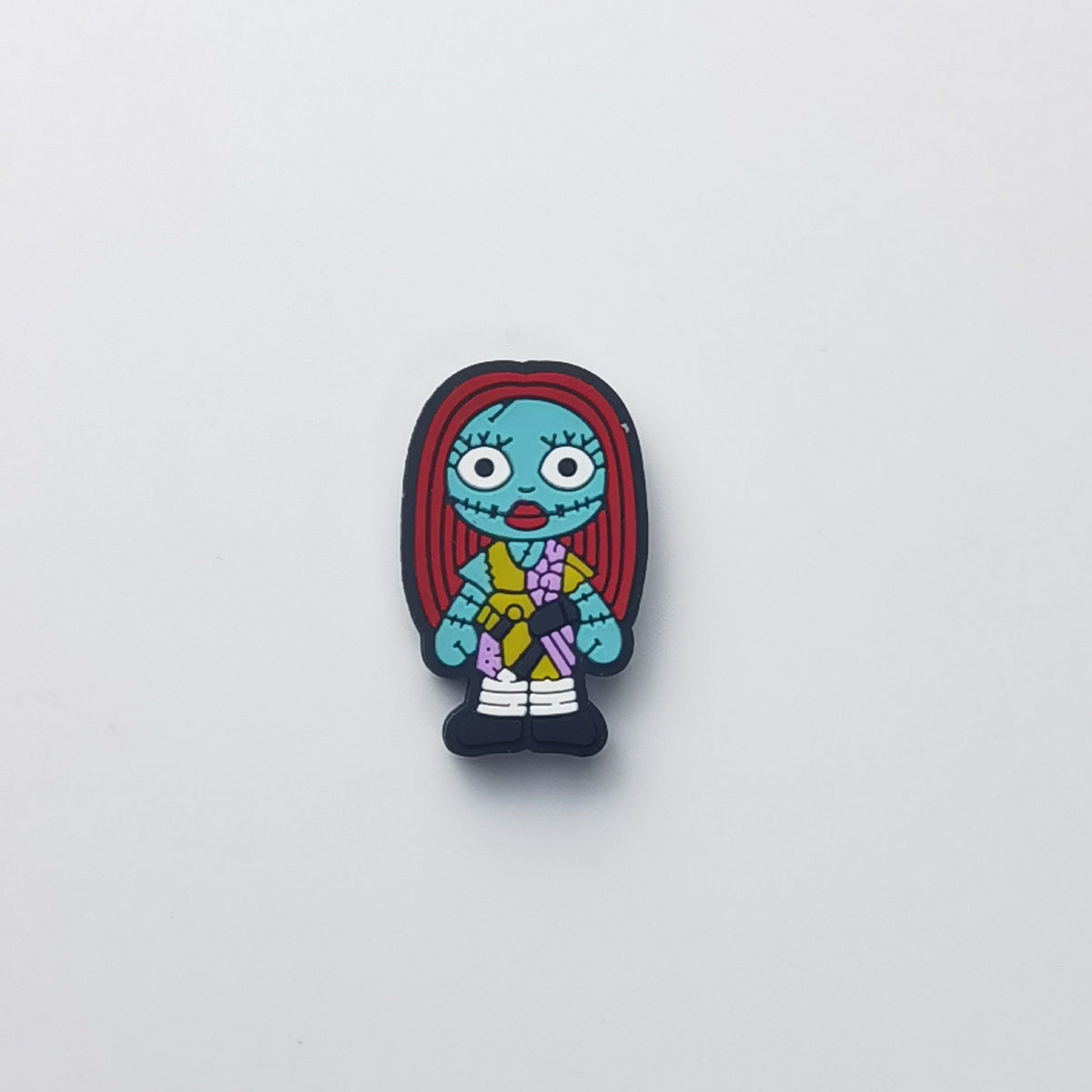 Blue-skinned cartoon character bead with long red hair