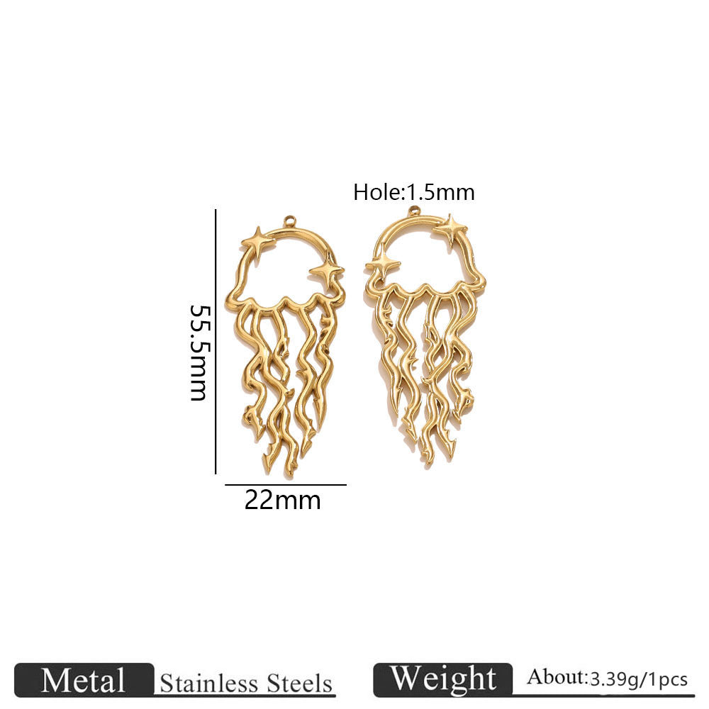 Stainless Steel Star & Jellyfish Pendant Charms