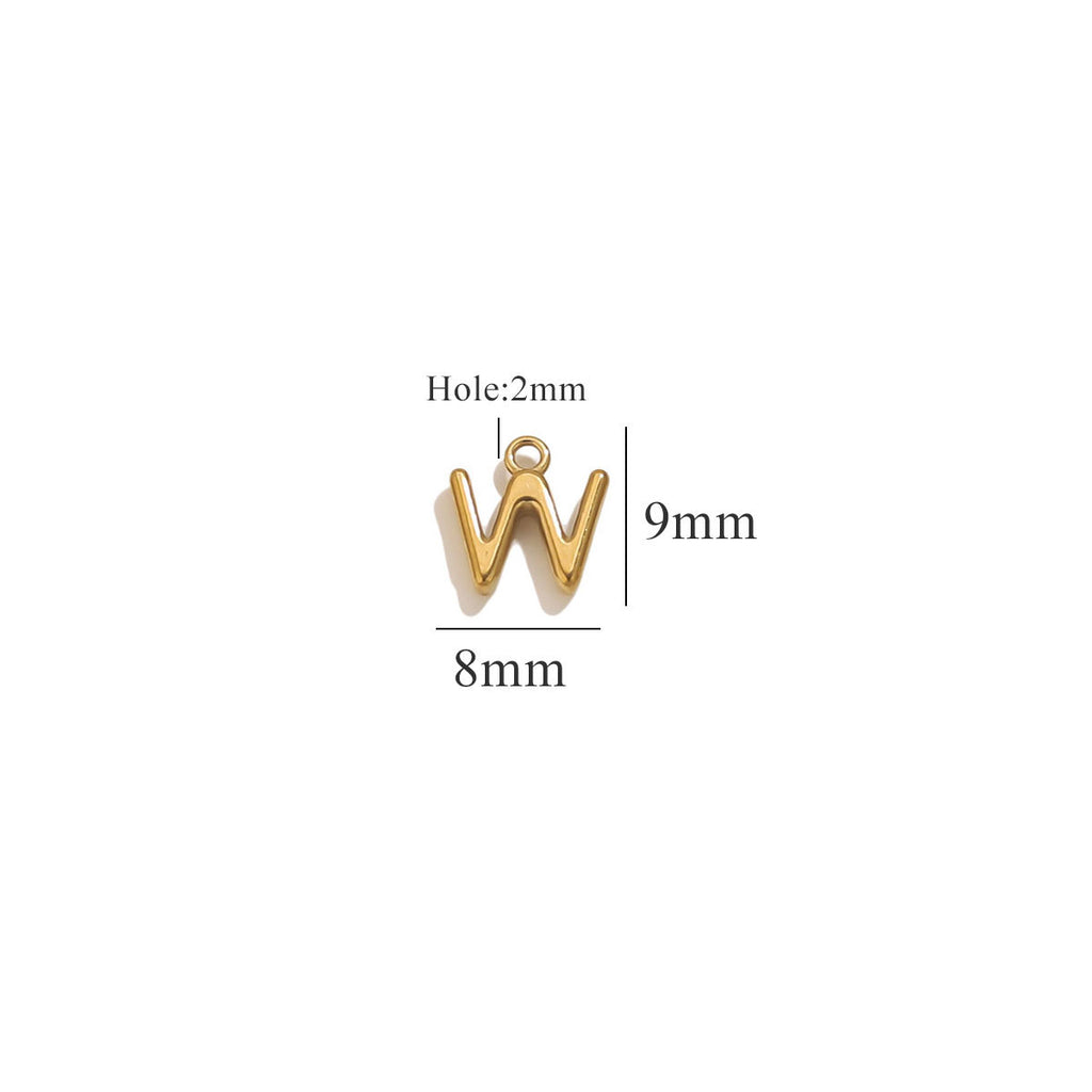 Mini A–Z Stainless Steel Round Letter Charms 10pcs