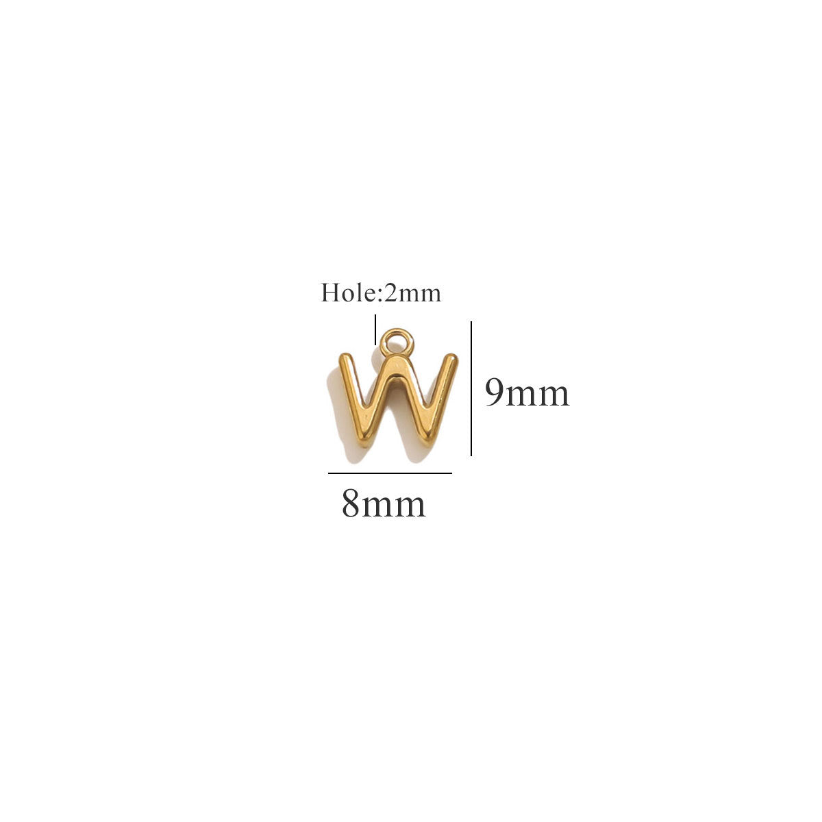 Mini A–Z Stainless Steel Round Letter Charms 10pcs
