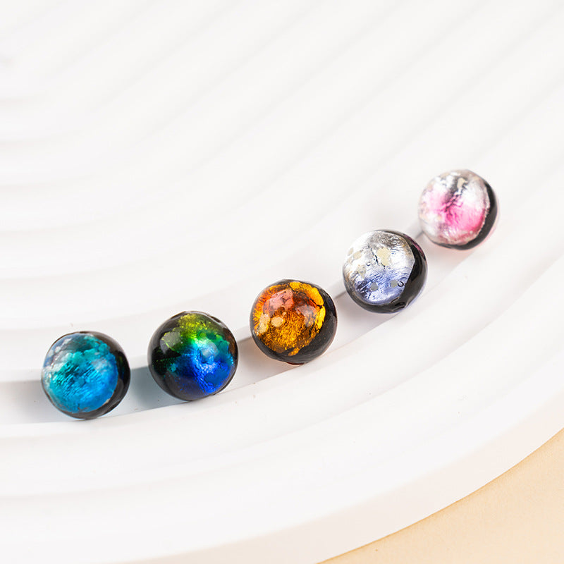 Japanese-Style Silver Foil Gradient Glazed Beads